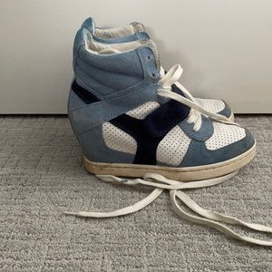 ASH Lace-Up Suede Wedge Sneakers